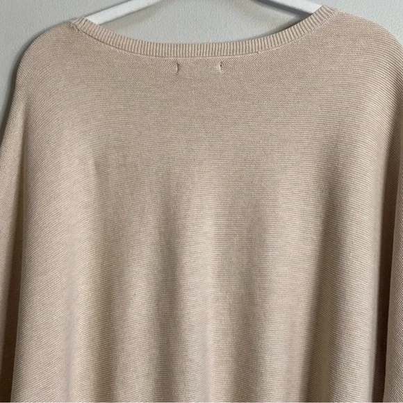 Quince Heather Oatmeal Lightweight Cotton Cashmere Link-Stitch Dolman Sweater XL - Picture 10 of 16